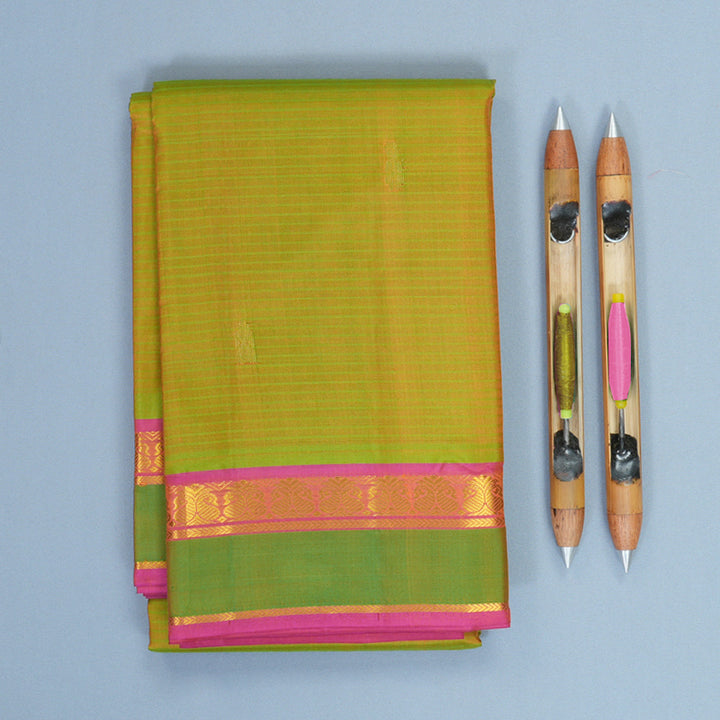 Hayagrivas Handloom Sampanga Green Kanjivaram Silk Saree KBF912H3-29