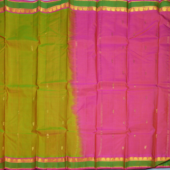 Hayagrivas Handloom Sampanga Green Kanjivaram Silk Saree KBF912H3-29