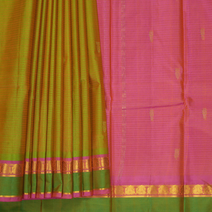 Hayagrivas Handloom Sampanga Green Kanjivaram Silk Saree KBF912H3-29