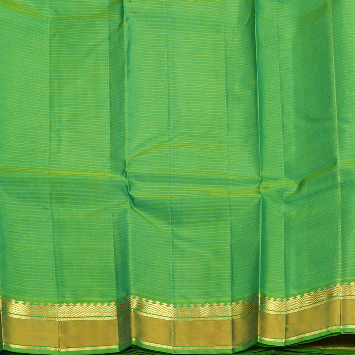 Hayagrivas Handloom Mint Green Kanjivaram Silk Saree with Parrot Green Border KBF912H3-8