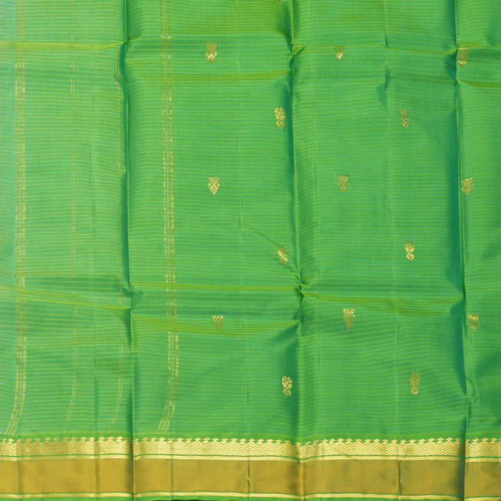 Hayagrivas Handloom Mint Green Kanjivaram Silk Saree with Parrot Green Border KBF912H3-8