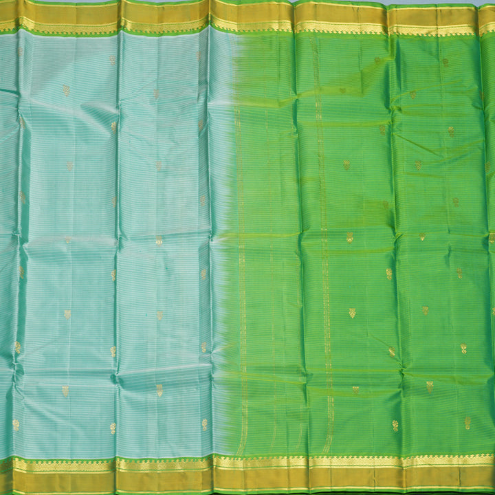 Hayagrivas Handloom Mint Green Kanjivaram Silk Saree with Parrot Green Border KBF912H3-8