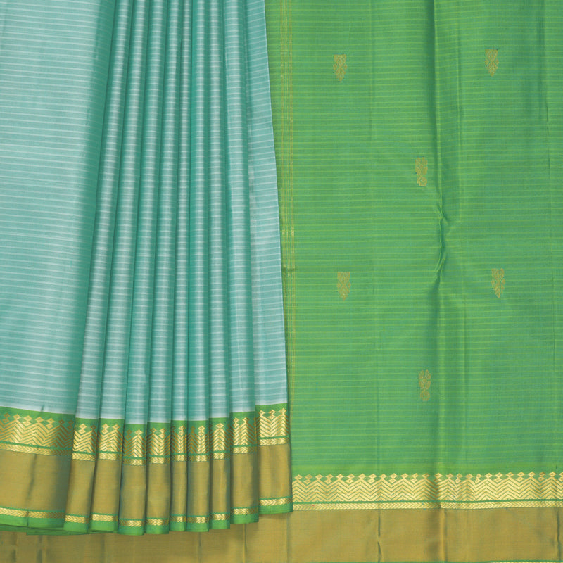 Hayagrivas Handloom Mint Green Kanjivaram Silk Saree with Parrot Green Border KBF912H3-8