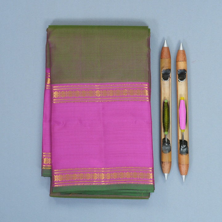 Hayagrivas Handloom Manthalir Kanjivaram Silk Saree with Purple Border KBF912H4-1