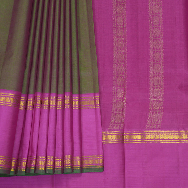 Hayagrivas Handloom Manthalir Kanjivaram Silk Saree with Purple Border KBF912H4-1