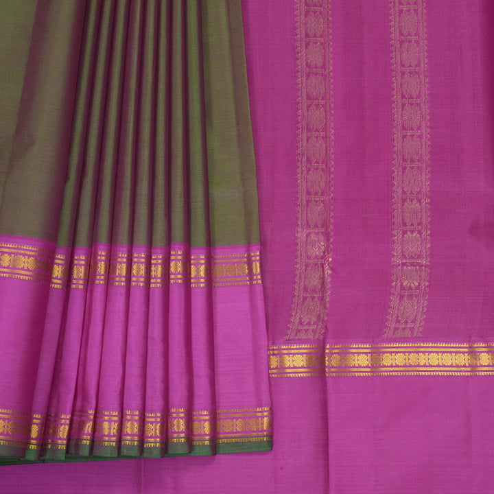 Hayagrivas Handloom Manthalir Kanjivaram Silk Saree with Purple Border KBF912H4-1