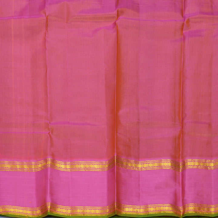 Hayagrivas Handloom Sampanga Green Kanjivaram Silk Saree with Pink Border KBF912H4-10