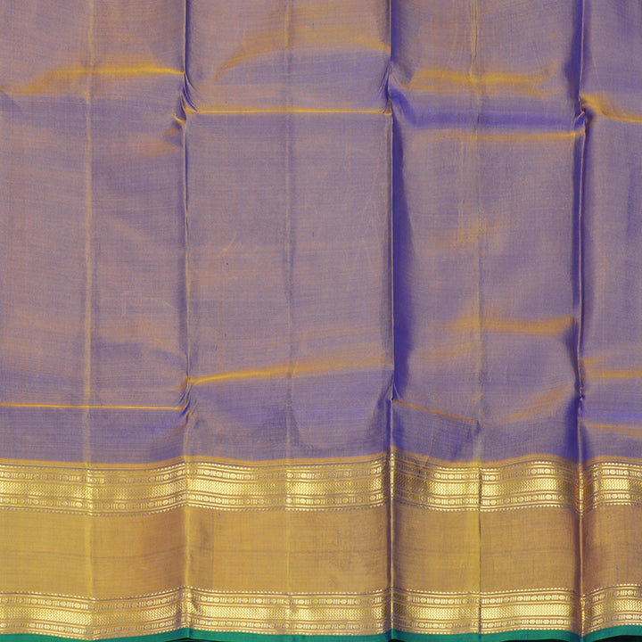 Hayagrivas Handloom MS Blue Kanjivaram Silk Saree with Honey Mustard Border KBF912H4-5