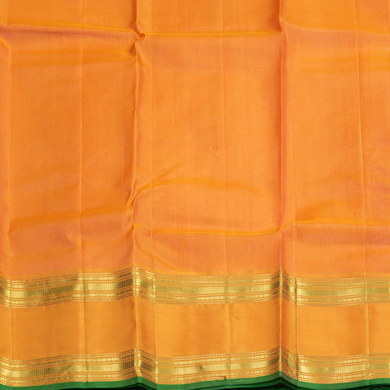 Hayagrivas Handloom Rose Pink Kanjivaram Silk Saree with Mango Yellow Border KBF912H4-9