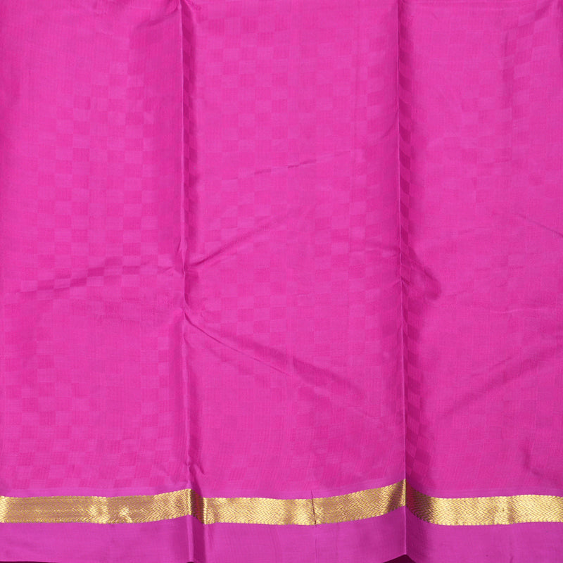 Hayagrivas Handloom Orangish-Pink Kanjivaram Silk Saree with Purple Border KBF912H5-2