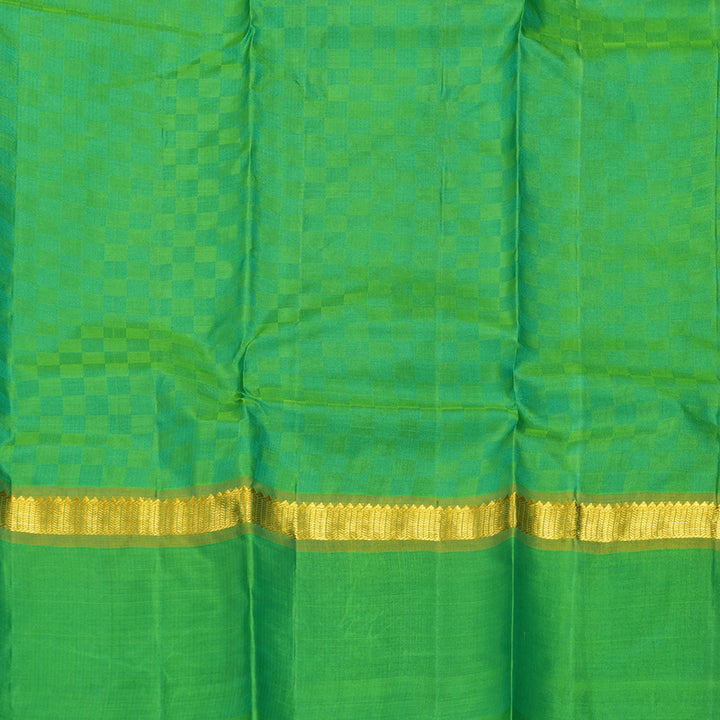 Hayagrivas Handloom Sea Green Kanjivaram Silk Saree with Parrot Green Border KBF912H5-4