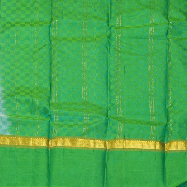 Hayagrivas Handloom Sea Green Kanjivaram Silk Saree with Parrot Green Border KBF912H5-4