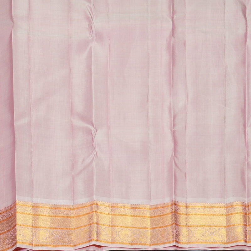 Hayagrivas Handloom Bottle Green Kanjivaram Silk Saree with Baby Pink Border KBF914H1-1
