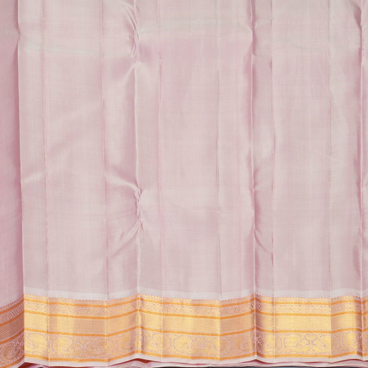 Hayagrivas Handloom Bottle Green Kanjivaram Silk Saree with Baby Pink Border KBF914H1-1