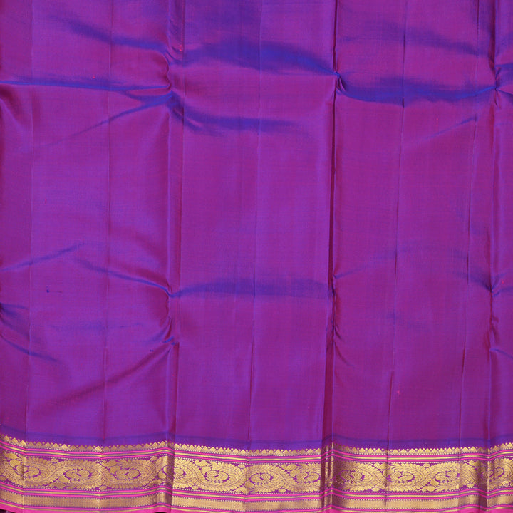 Hayagrivas Handloom Yellow Kanjivaram Silk Saree with Purple Border KBF914H4-1