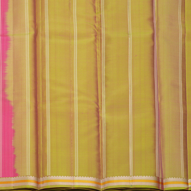 Hayagrivas Handloom Rani Pink Kanjivaram Silk Saree with Rust Orange Border KBF915H2-1