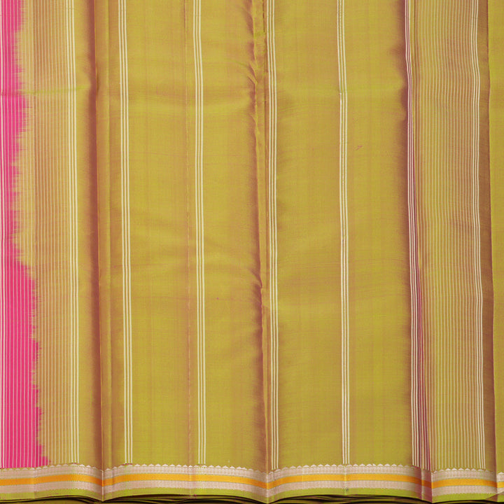 Hayagrivas Handloom Rani Pink Kanjivaram Silk Saree with Rust Orange Border KBF915H2-1