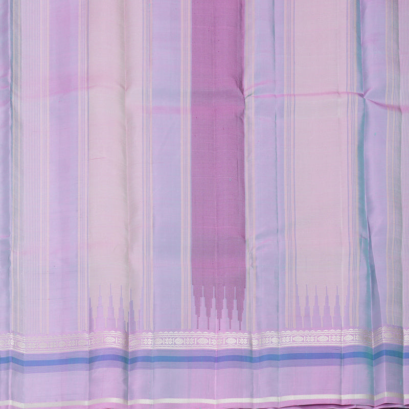 Hayagrivas Handloom Sea Green Kanjivaram Silk Saree with Lilac Border KBF915H2-4