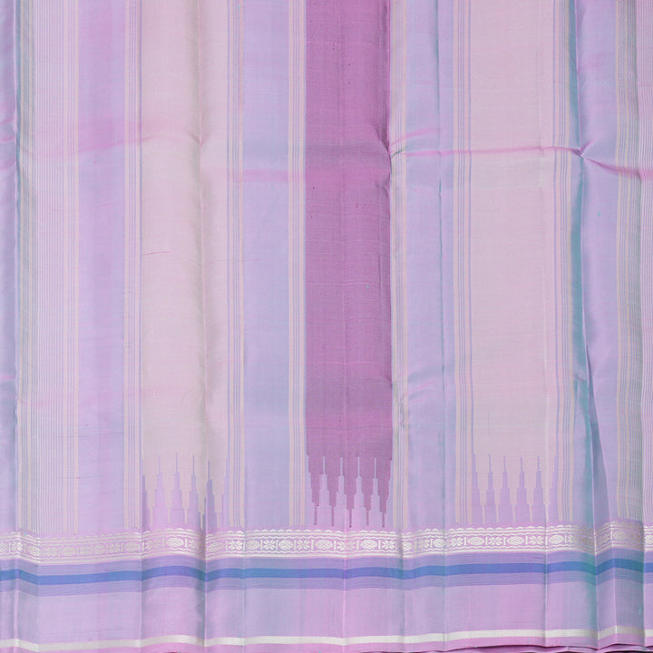 Hayagrivas Handloom Sea Green Kanjivaram Silk Saree with Lilac Border KBF915H2-4