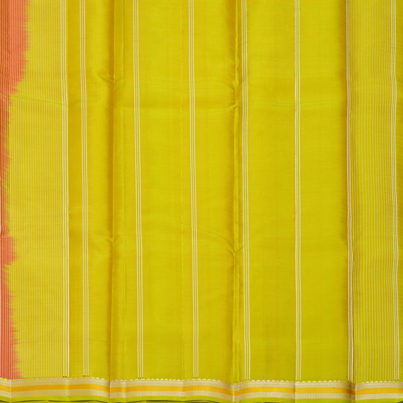 Hayagrivas Handloom Orangish-Pink Kanjivaram Silk Saree with Ganga Jamuna Border KBF915H2-7