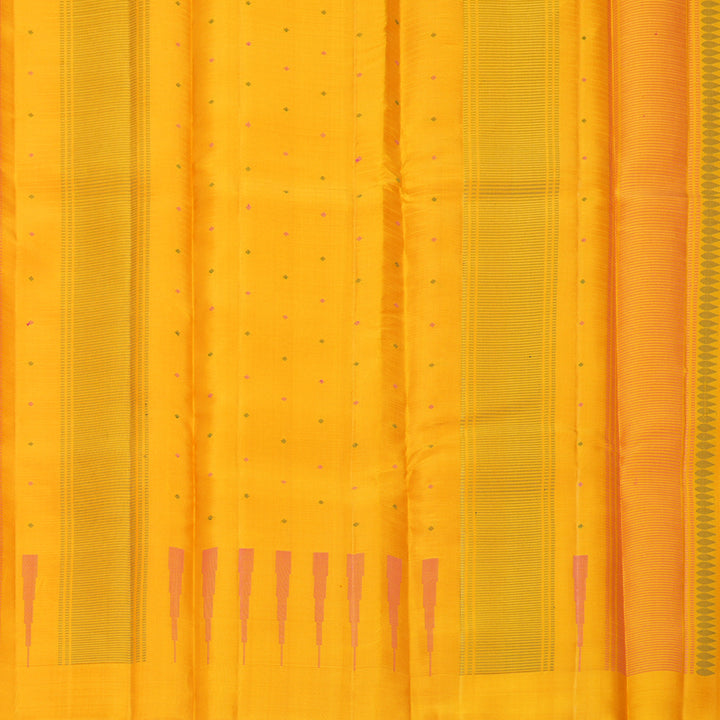 Hayagrivas Handloom Pink Kanjivaram Silk Saree with Orange Border KBF915H4-1