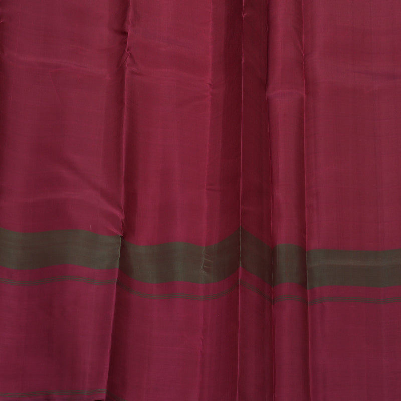 Hayagrivas Handloom White Kanjivaram Silk Saree with Maroon Border KBF915H5-1