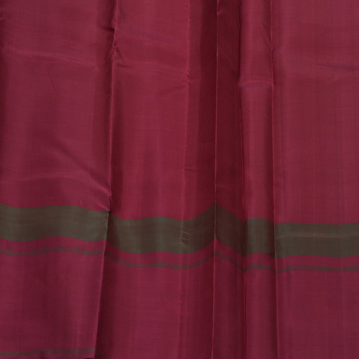 Hayagrivas Handloom White Kanjivaram Silk Saree with Maroon Border KBF915H5-1
