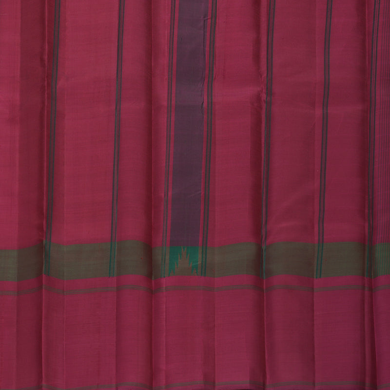 Hayagrivas Handloom White Kanjivaram Silk Saree with Maroon Border KBF915H5-1