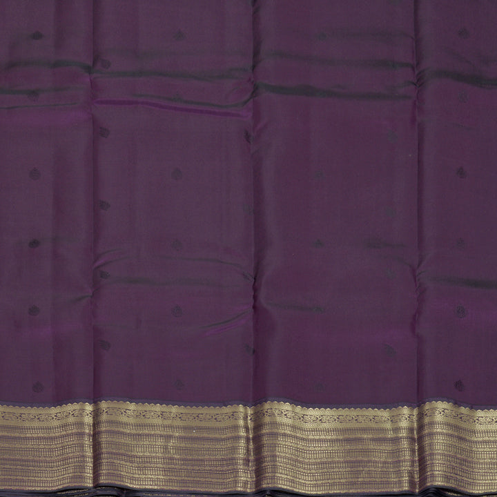 Hayagrivas Handloom Rose Pink Kanjivaram Silk Saree with Deep Jamun Border KBF916H1-20