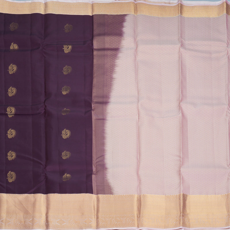 Hayagrivas Handloom Nagapazham Kanjivaram Silk Saree with Baby Pink Border KBF916H1-36