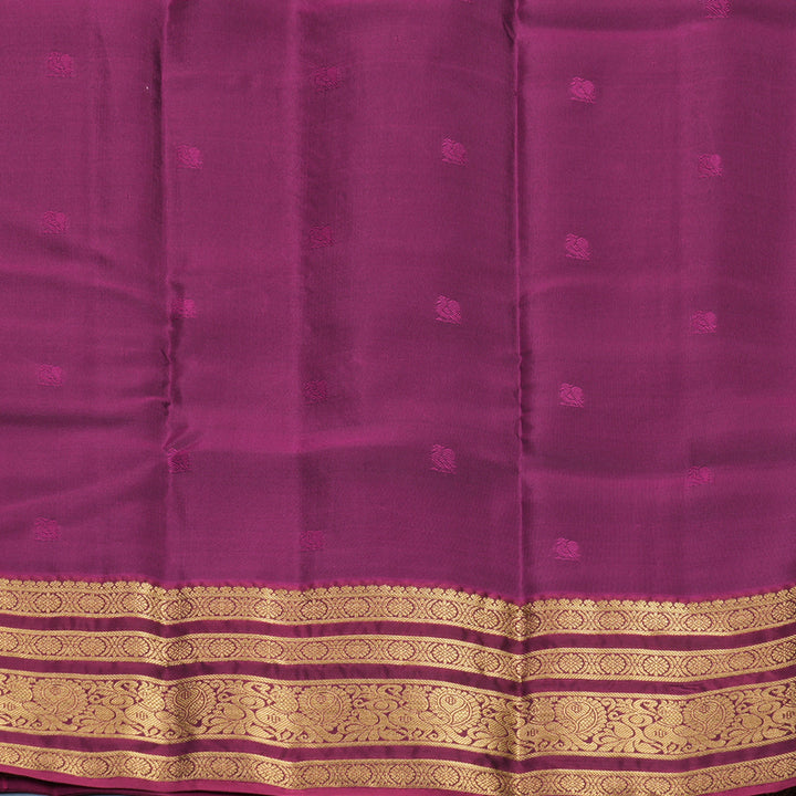 Hayagrivas Handloom Ramar Blue Kanjivaram Silk Saree with Purple Border KBF916H2-12