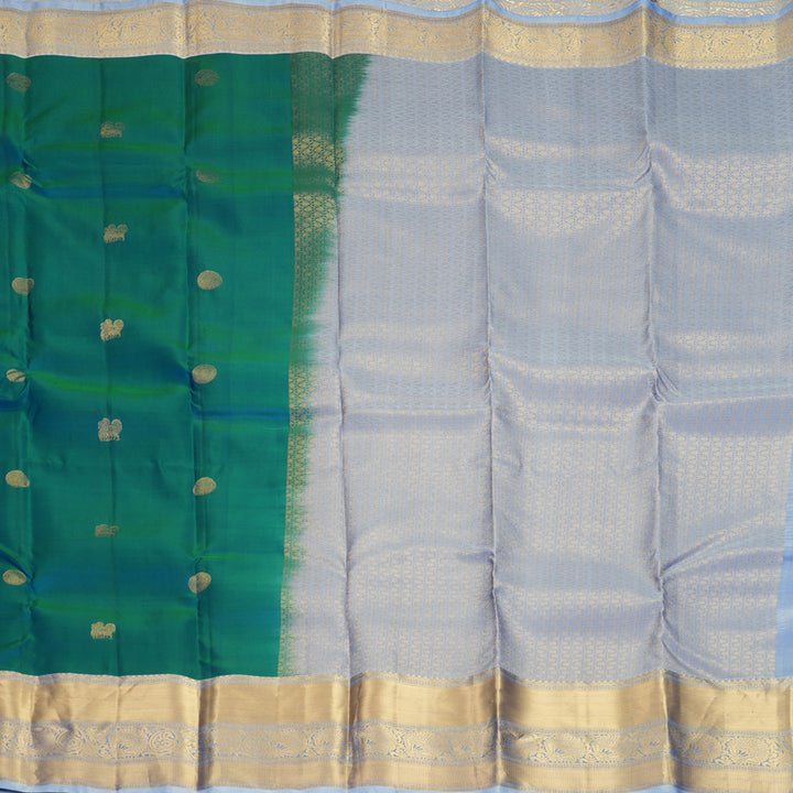 Hayagrivas Handloom Mayilkazhuthu Kanjivaram Silk Saree with Lilac Border KBF916H2-16
