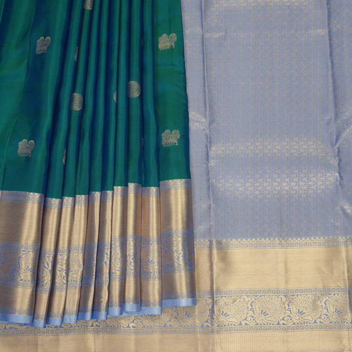 Hayagrivas Handloom Mayilkazhuthu Kanjivaram Silk Saree with Lilac Border KBF916H2-16