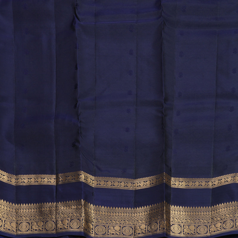 Hayagrivas Handloom Mauve Kanjivaram Silk Saree with Navy Blue Border KBF917H2-13