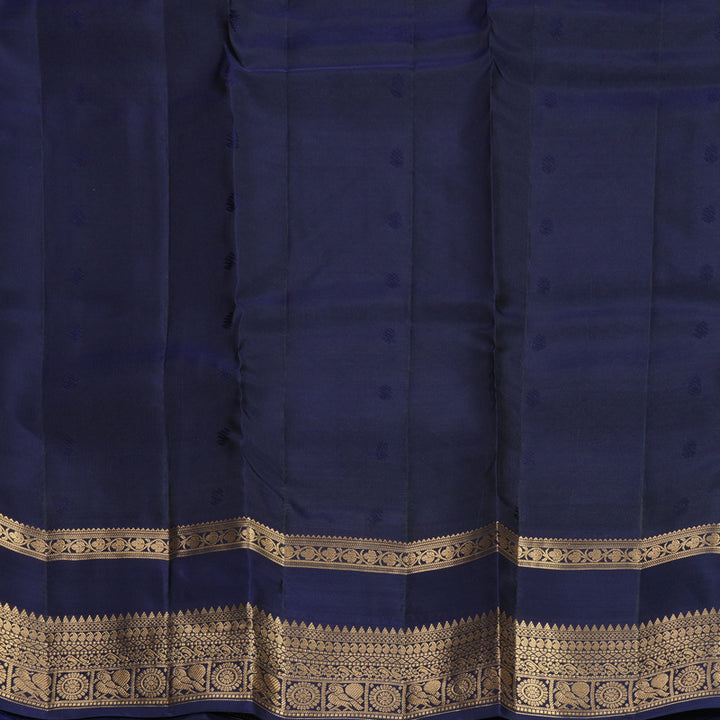 Hayagrivas Handloom Mauve Kanjivaram Silk Saree with Navy Blue Border KBF917H2-13