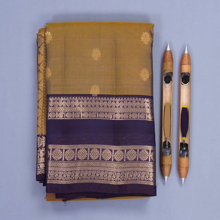 Hayagrivas Handloom Honey Shade Kanjivaram Silk Saree with Nagapazham Border KBF917H2-21