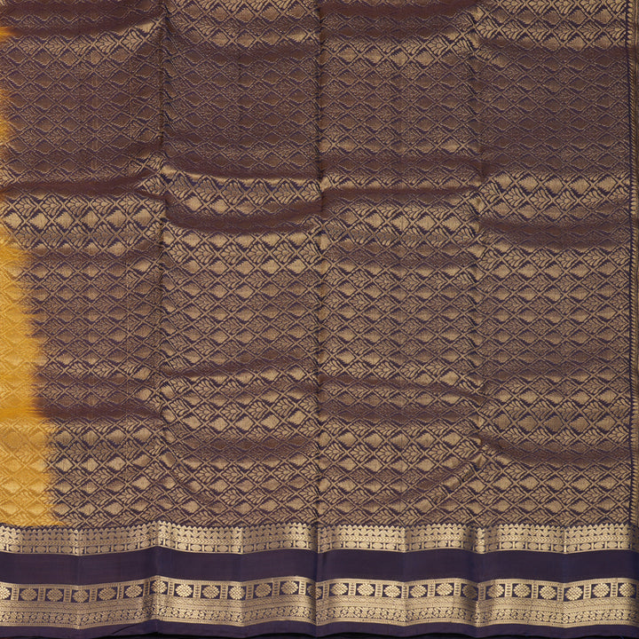 Hayagrivas Handloom Honey Shade Kanjivaram Silk Saree with Nagapazham Border KBF917H2-21