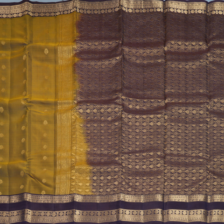 Hayagrivas Handloom Honey Shade Kanjivaram Silk Saree with Nagapazham Border KBF917H2-21