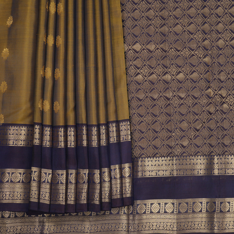 Hayagrivas Handloom Honey Shade Kanjivaram Silk Saree with Nagapazham Border KBF917H2-21