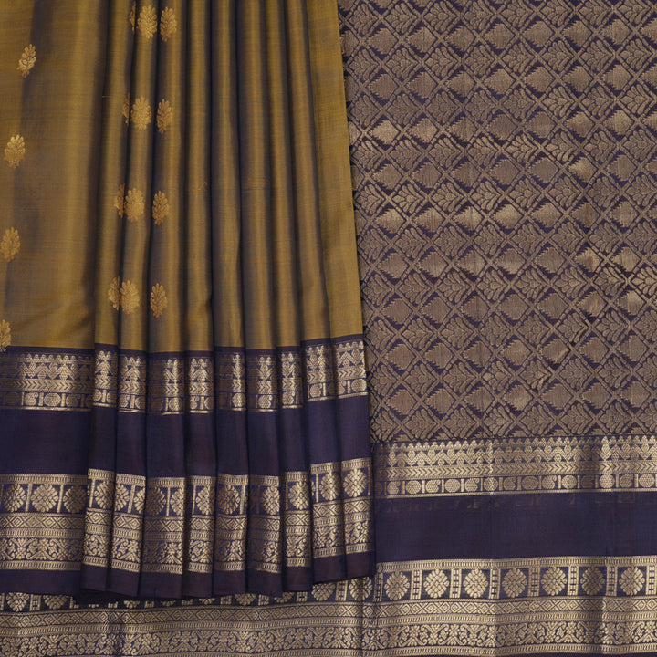 Hayagrivas Handloom Honey Shade Kanjivaram Silk Saree with Nagapazham Border KBF917H2-21