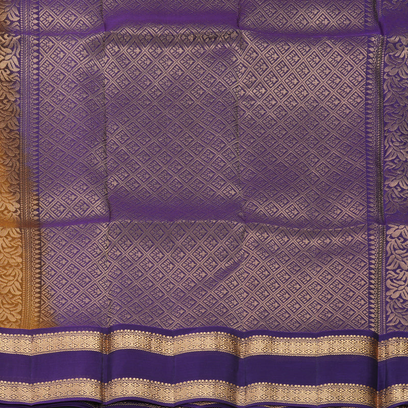 Hayagrivas Handloom Brown Kanjivaram Silk Saree with Purple Border KBF919H1-16