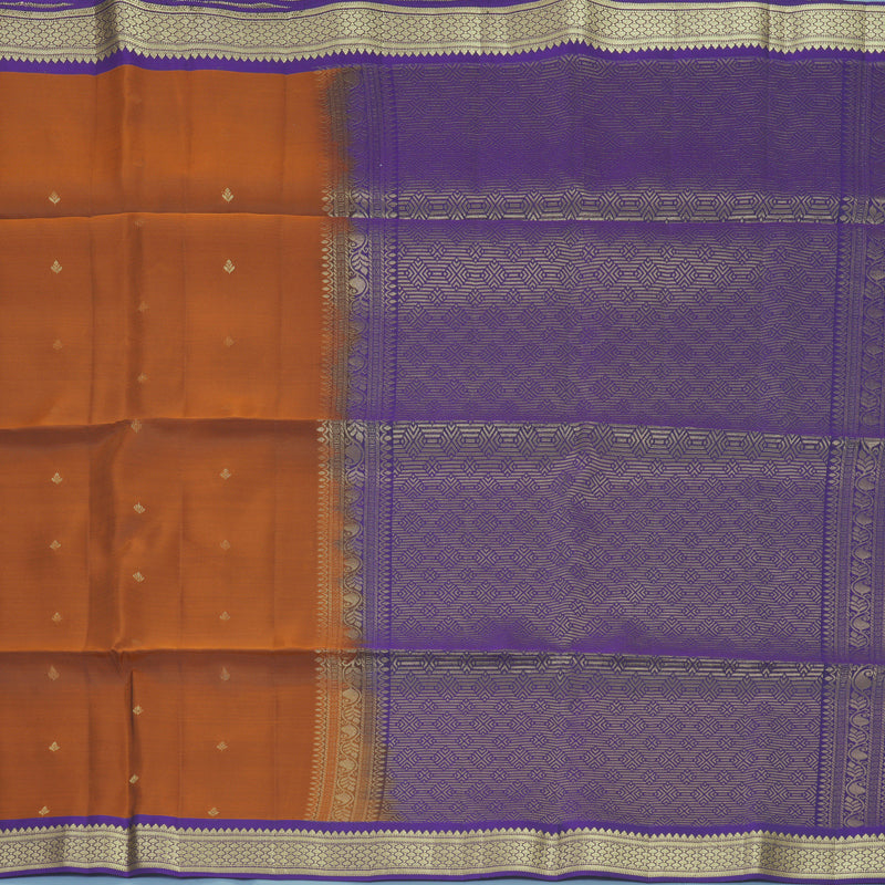 Hayagrivas Rust Orange Handloom Soft Silk Saree KBF920H1-17