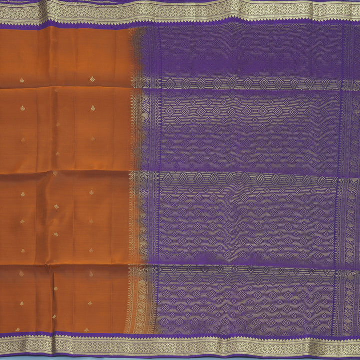 Hayagrivas Rust Orange Handloom Soft Silk Saree KBF920H1-17