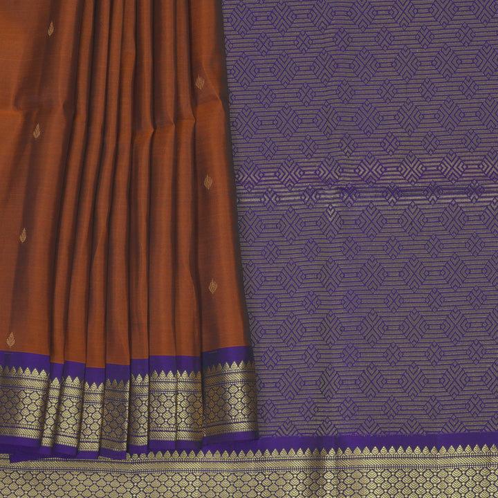 Hayagrivas Rust Orange Handloom Soft Silk Saree KBF920H1-17