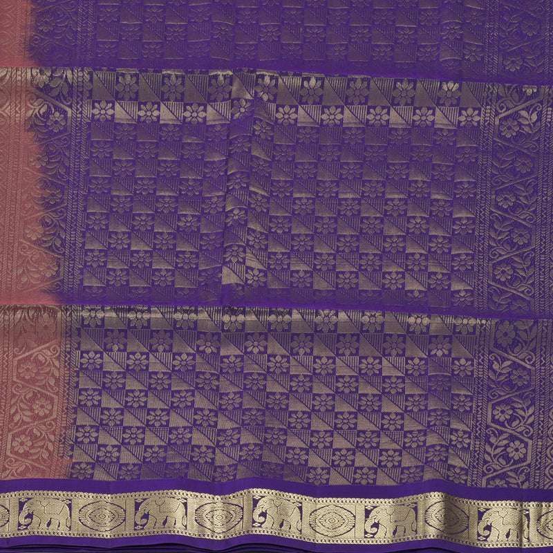 Hayagrivas Pinkish-Maroon Handloom Soft Silk Saree KBF920H1-18