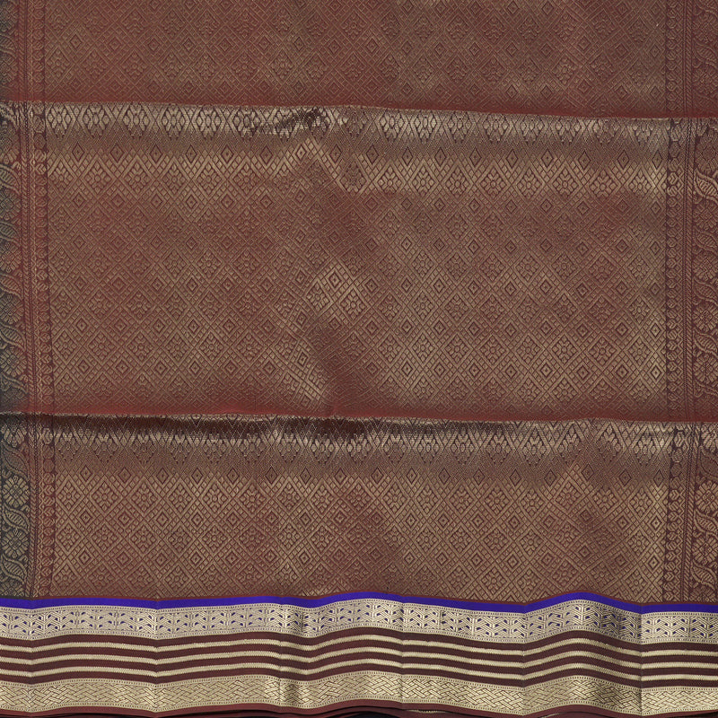 Hayagrivas Deep Chocolate Brown Handloom Soft Silk Saree KBF920H1-22