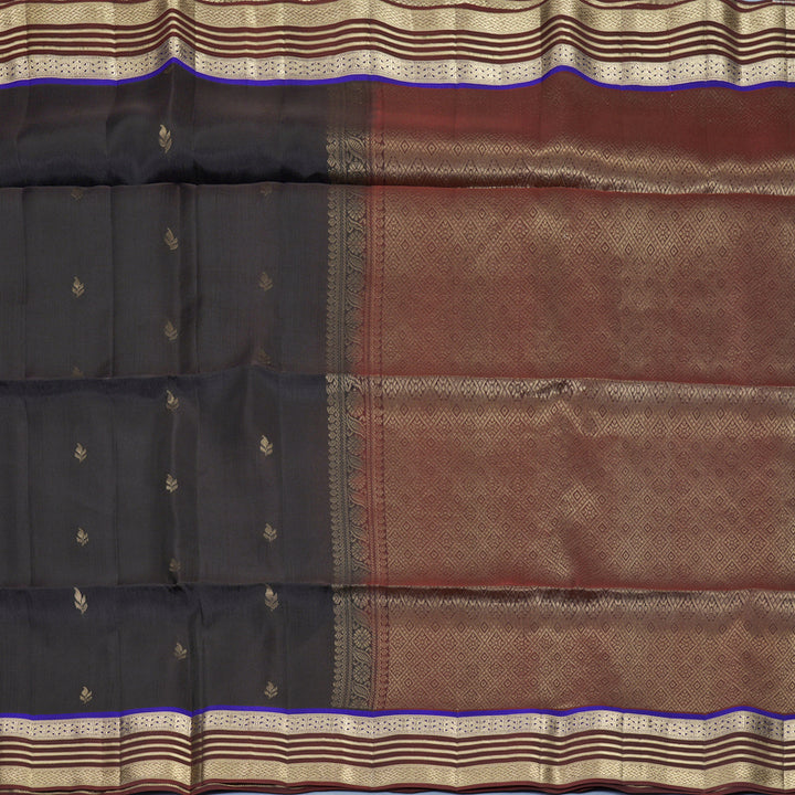 Hayagrivas Deep Chocolate Brown Handloom Soft Silk Saree KBF920H1-22