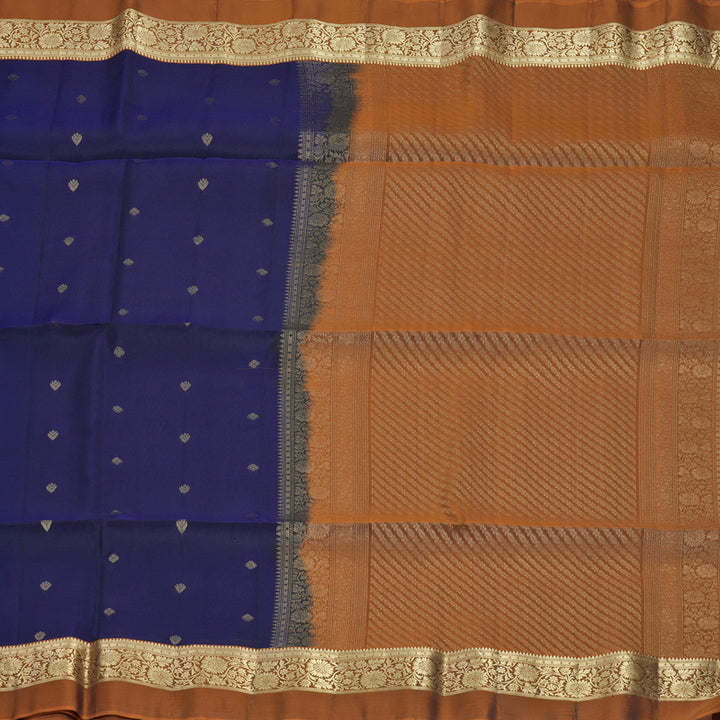 Hayagrivas Deep Ink Blue Handloom Soft Silk Saree KBF920H1-24