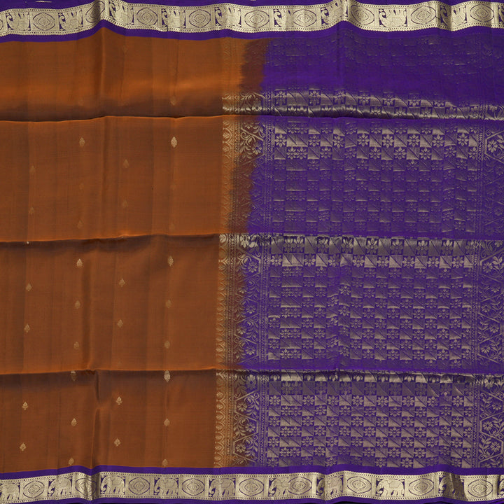 Hayagrivas Rust Orange Handloom Soft Silk Saree KBF920H1-29