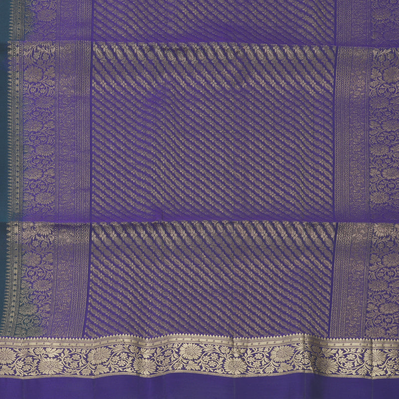 Hayagrivas Deep Teal Handloom Soft Silk Saree KBF920H1-31